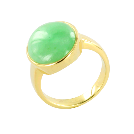 Bague or et jade (8 carats), la discrète verte