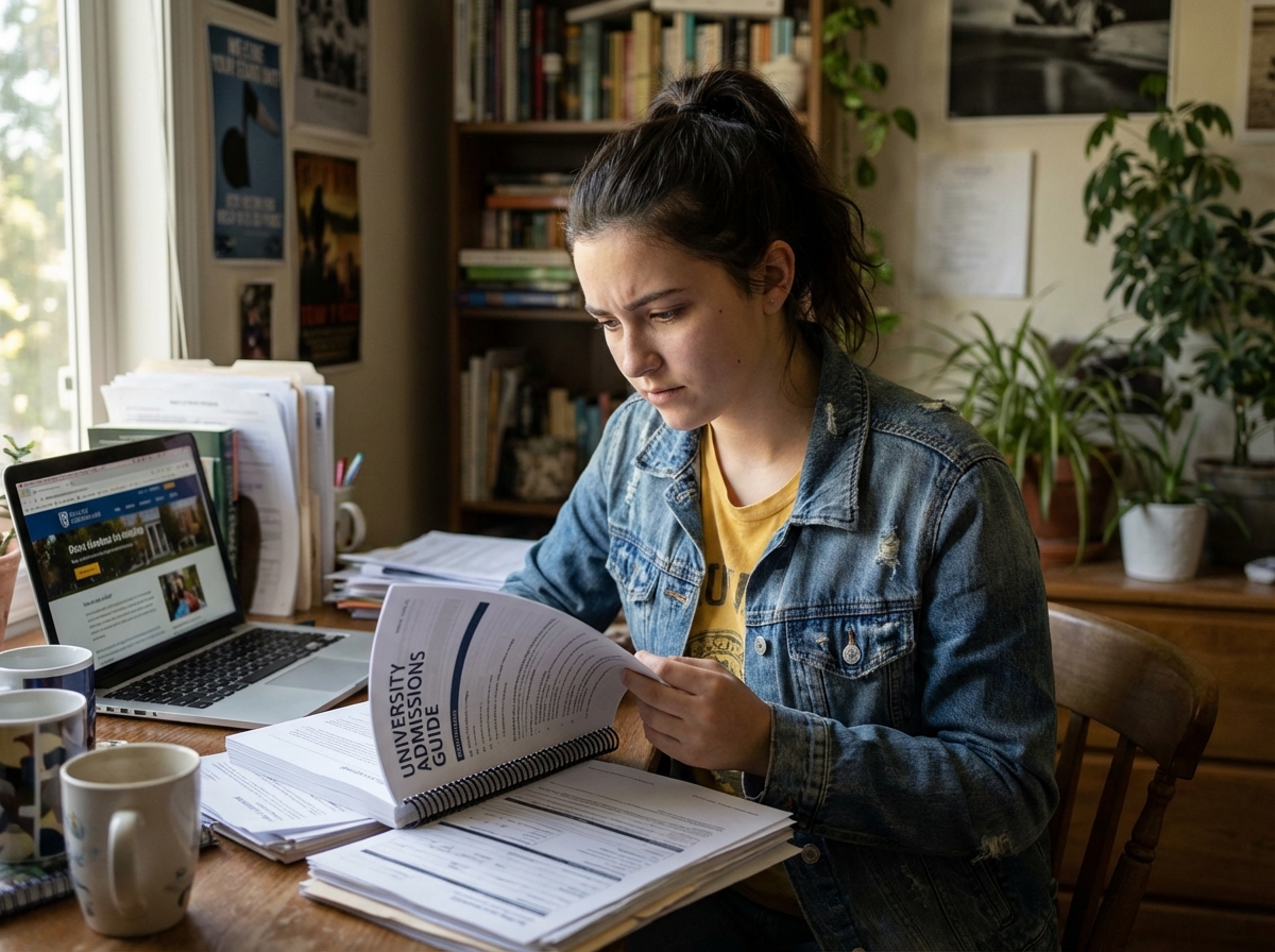 Fille adolescente avec dossier et ordinateur à la maison